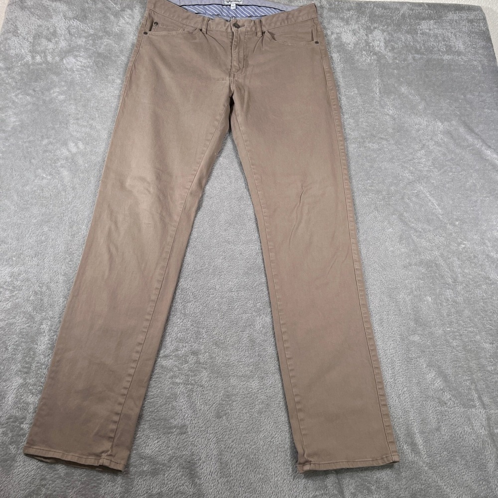 Peter Millar Performance Pants Mens Size 34x32.5‎ Beige Straight Leg Casual